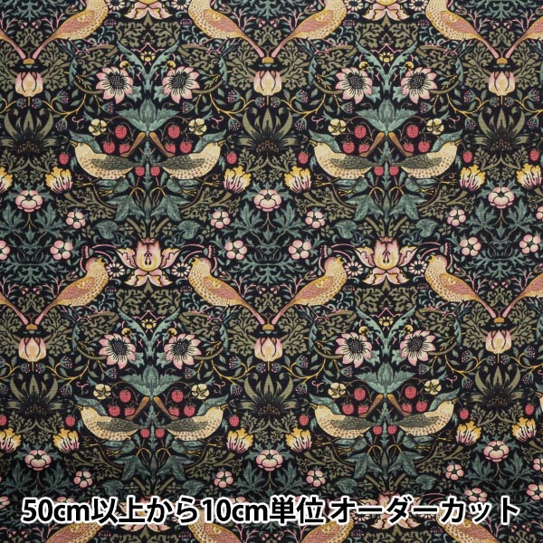 [来自数量5] 织物 “ Moda Fabrics William Morris William Morris草莓小偷锦缎黑色8176-11T”
