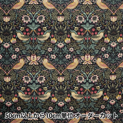 [来自数量5] 织物 “ Moda Fabrics William Morris William Morris草莓小偷锦缎黑色8176-11T”