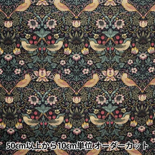 [来自数量5] 织物 “ Moda Fabrics William Morris William Morris草莓小偷锦缎黑色8176-11T”