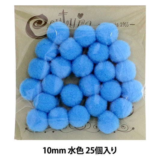 手芸パーツ 『ボンテン 10mm 6.水色 25個入り』 寺井