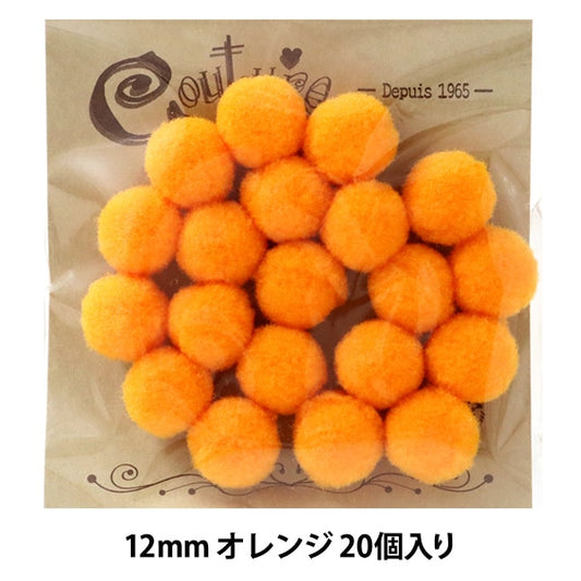 手芸パーツ 『ボンテン 12mm 3.オレンジ 20個入り』 寺井