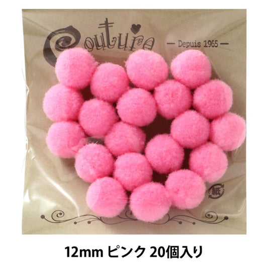 手芸パーツ 『ボンテン 12mm 4.ピンク 20個入り』 寺井