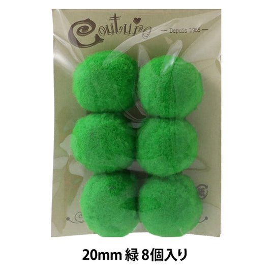 手芸パーツ 『ボンテン 25mm 7.緑 6個入り』 寺井