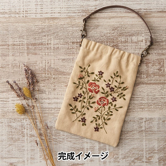 刺绣套件“植物刺绣系列玫瑰的Meganezuchi Pouch No.92904” Lecien Lecien Cosmo Cosmo