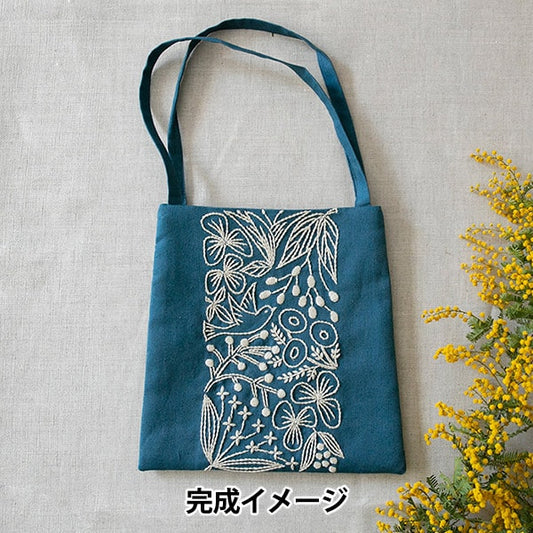 PIECE embroidery kit "Small bags of small birds and flowers Blue x ECRU (blue x ecle) PHC-083-1"