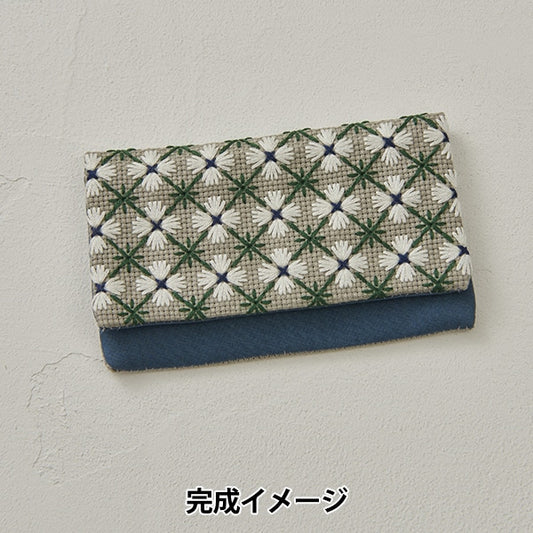 刺绣套件“Teijifus®CardCase Hashimi White Flower No.2325” Lecien Lecien Cosmo Cosmo