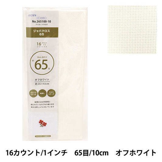 刺绣布 “普里剪布 Java Cross 65 16计数65门离白色265100-10] Lecien Lecien Cosmo Cosmo