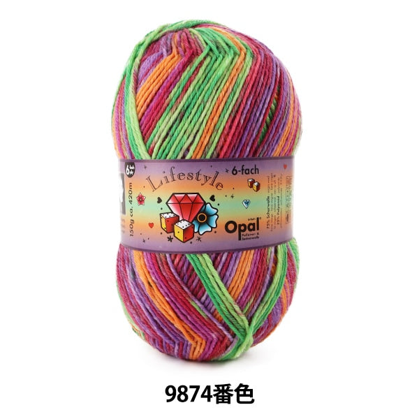 袜子纱线 纱线 “生活方式（生活方式）6ply 9874颜色”蛋白石蛋白石