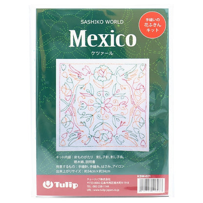 Embroidery kit "Hand-sewn Flower Fukin Kit SASHIKO WORLD MEXICO KSW-021" TULIP Tulip