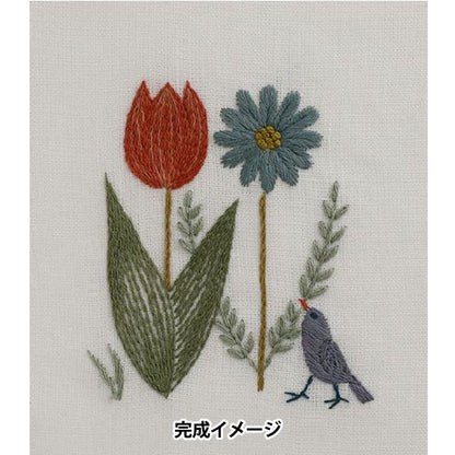 Embroidery kit "Macabearis 12 months motif and Kotori Spring Michikusa April JPT42" DMC Diementsea