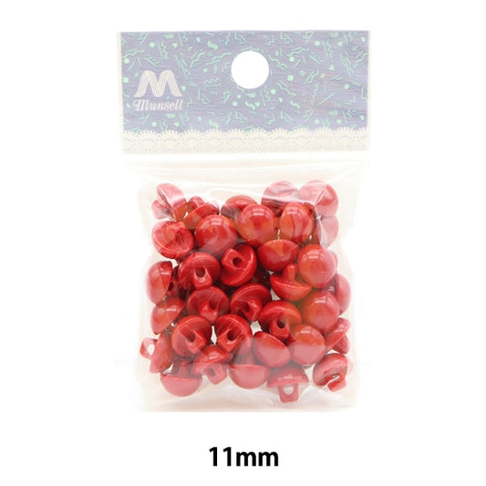 Handicraft part "Featured button 11mm 50 pieces red No.750-R-11"