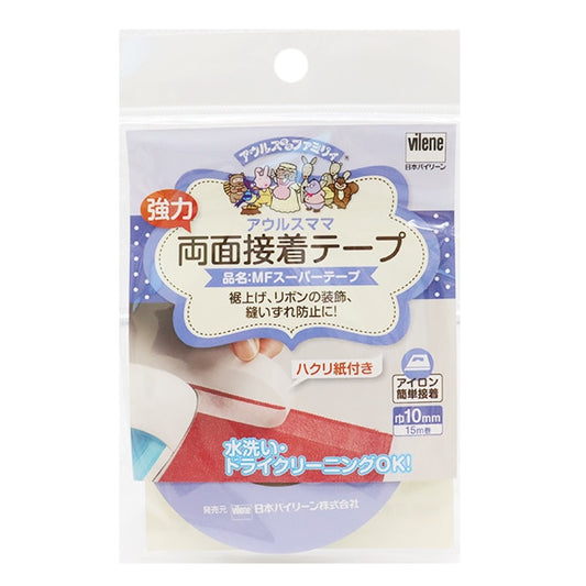 Adhesive tape "Owls Mama Family MF Super Tape White 10mm Width x 15m AM-MF30TP-10" VILENE Bilene