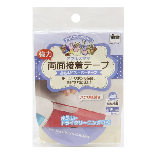 Adhesive tape "Ols Mama Family MF Super Tape White 15mm Width x 15m AM-MF30TP-15" Vilene Bilene