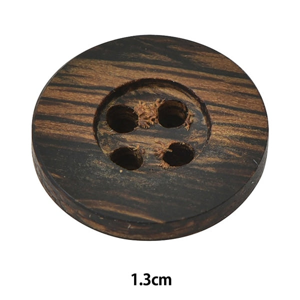 Button "Wood button 4 holes #6 1.3cm 1 piece OW7500"