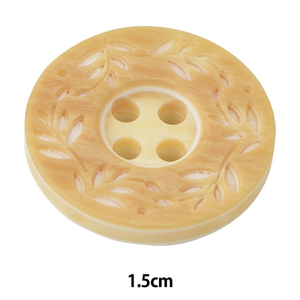 Button "Leaf Pattern Buttons Four Holes #42 1.5cm VT9974"