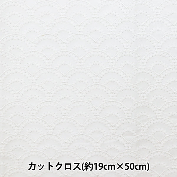 织物 “棉花日本图案种族AOMI浪潮 剪布 大约19×50cm包纯白色P23717-1]