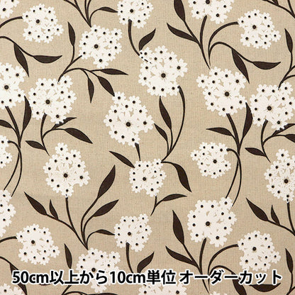 [From quantity 5] Fabric "Hopsack white floral pattern 20kec-365"
