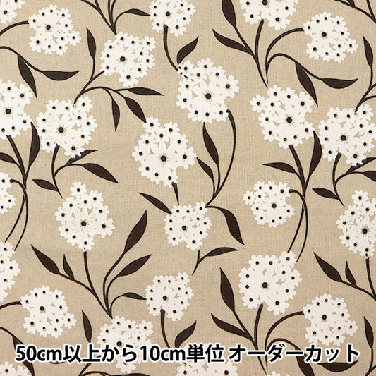 [From quantity 5] Fabric "Hopsack white floral pattern 20kec-365"