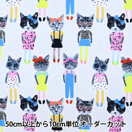 [來自數量5] 織物 “噴墨印刷Cat Cat Cat-C8331”美國棉花