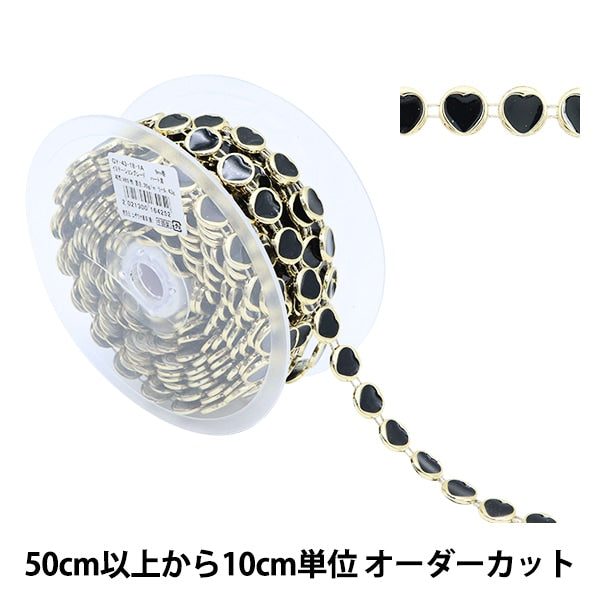 [From quantity 5] HandicraftTrim "imitationTrim Width about 1.4cm Heart Black GY-43-18-1A]