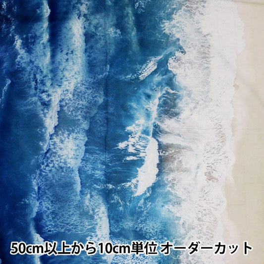 [From quantity 5] Fabric "Inkjet printed marine R4668-73" USA cotton