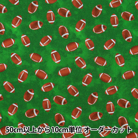 [From quantity 5] Fabric "USA Cotton Small World Rugby Pattern Green GAIL-CD8893"