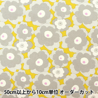 [From quantity 5] Fabric "Ukonoko cloth Broad Mini Poppy Yellow Up5812-D" COTTON KOBAYASHI