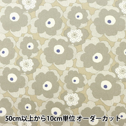 [From quantity 5] Fabric "Ukono cloth Broad Mini Poppy Light Gray Up5812-E" COTTON KOBAYASHI