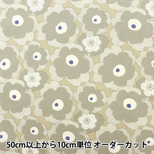 [From quantity 5] Fabric "Ukono cloth Broad Mini Poppy Light Gray Up5812-E" COTTON KOBAYASHI