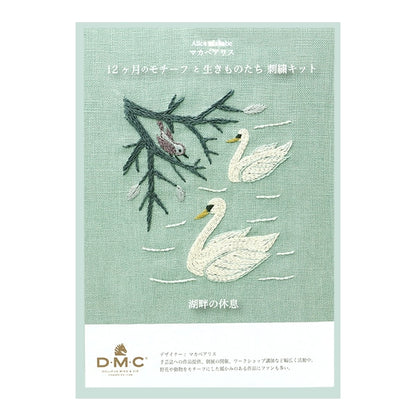 Embroidery kit "Macabearis 12 months motif and creatures November rest on the lake JPT61" DMC Dewhm Sea