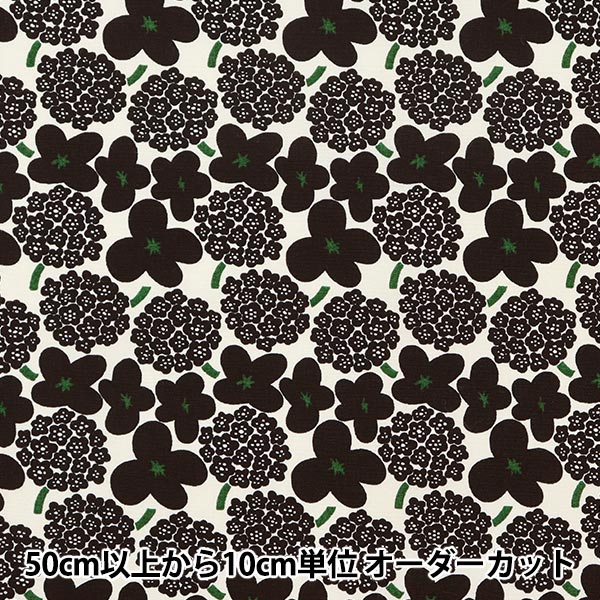 [From quantity 5] Fabric "Ukono Cool Broad Mini Bouquet Black Black Up5810-B" COTTON KOBAYASHI