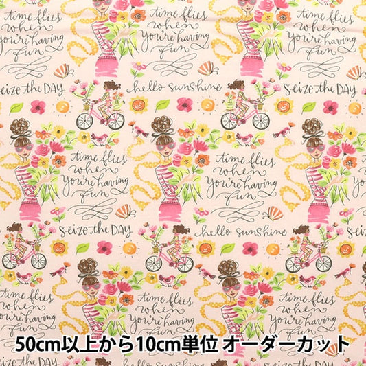 [From quantity 5] Fabric "USA Cotton Seeds The Day AK009-XPINK"