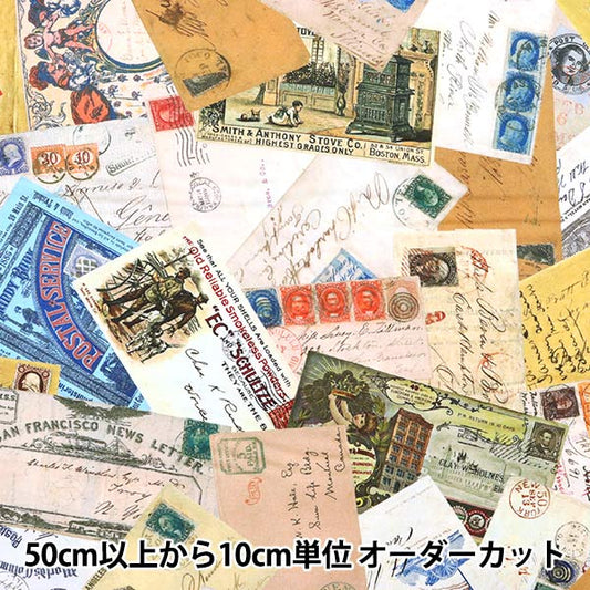 [From quantity 5] Fabric "USA Cotton Library of Rarity (postal pattern) 20960-199"