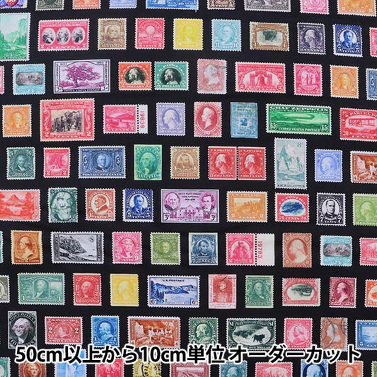 [From quantity 5] Fabric "USA Cotton Library of Rarity (Stamp Picture) 20958-2"