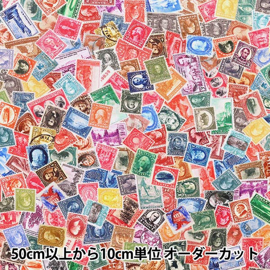 [From quantity 5] Fabric "USA Cotton Library of Rarity (Stamp Picture) 20959-199"