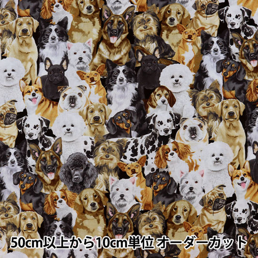 [From quantity 5] Fabric "USA cotton dog C8553-MULTI"