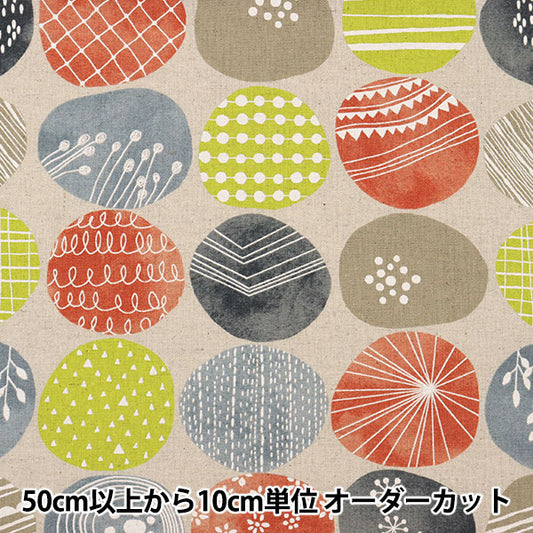 [From quantity 5] Fabric "Cotton hemp canvas circle Kinari bass SK-5400-1A"