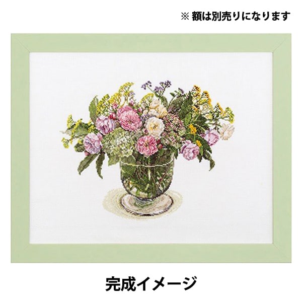 刺绣套件“藤科系列交叉缝线英语玫瑰和初夏鲜花编号552111” Lecien Lecien 宇宙