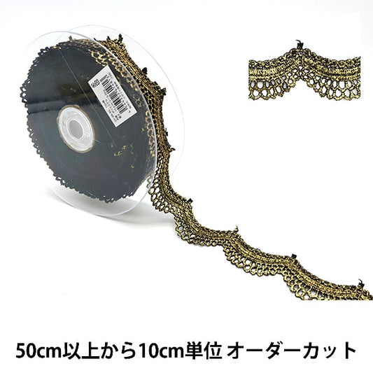 [From quantity 5] HandicraftTrim "Metallic lace width about 3.3cm gold GY-99-4G"