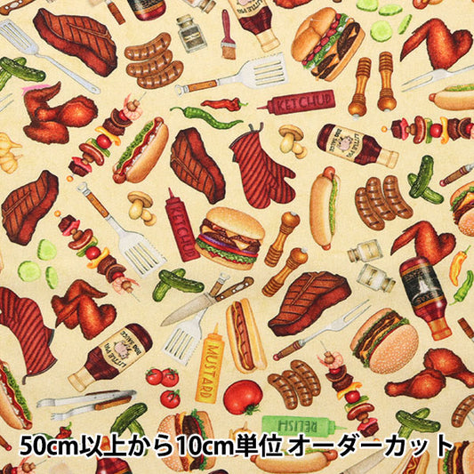 [From quantity 5] Fabric "USA cotton barbecue 28516-E"