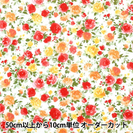 [From quantity 5] Fabric "Imadoki SheetingPrint Squalane oil processing carnation and rose IMAF-12R]