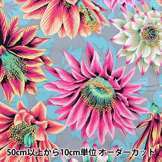 [From quantity 5] Fabric "USA Cotton Kaffe Fassett Cactus Flower PJ096-TAWNY"