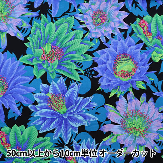 [From quantity 5] Fabric "USA Cotton Kaffe Fassett Cactus Flower PJ096-Cool"