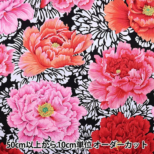 [From quantity 5] Fabric "USA Cotton Kaffe Fassett Brocade Pionie PJ062-Crimson"