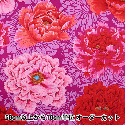 [From quantity 5] Fabric "USA Cotton Kaffe Fassett Brocade Pionie PJ062-HOT"