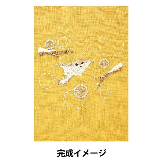Embroidery kit "Chicchi Animals living in the Forest for 12 months in the Winter Sky Ezo Momonga JPT64" DMC DM Sea