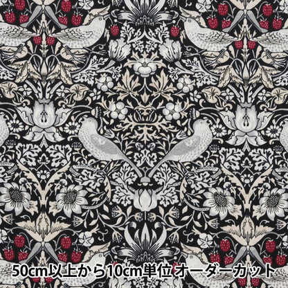 [来自数量5] 织物 “莫里斯最好的 板材织物 草莓海黑色X红色8176-55]