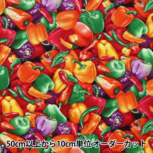 [From quantity 5] Fabric "USA Cotton Food Festival Paprika Pattern 389-MULTI"