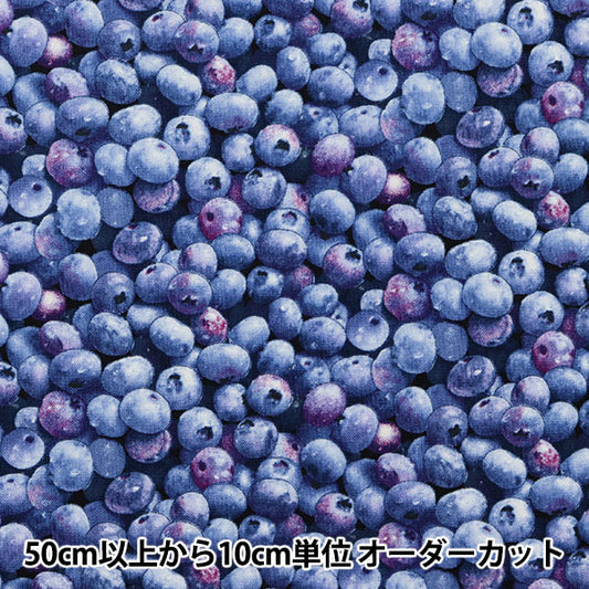 [From quantity 5] Fabric "USA Cotton Berry Good Blueberry Pattern 509-BLUE"