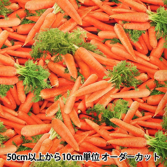 [From quantity 5] Fabric "USA Cotton Food Festival Carrot Pattern 632-ORANGE"